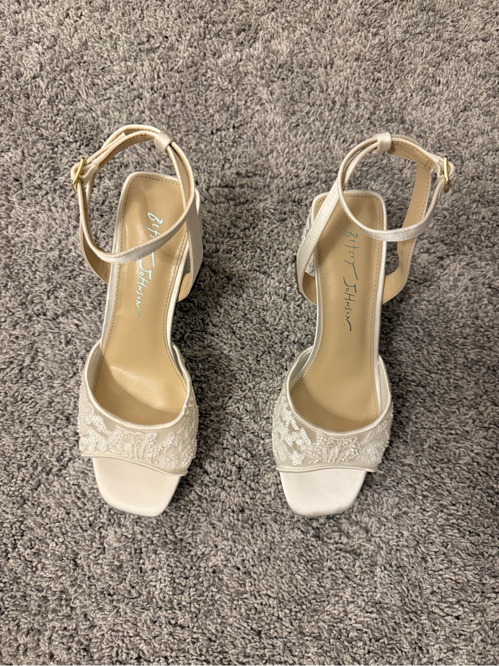 Betsey Johnson Junie Ivory Beaded Platform Heels | Bridal Heels | Size 6.5 - Picture 12 of 13